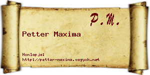 Petter Maxima névjegykártya
